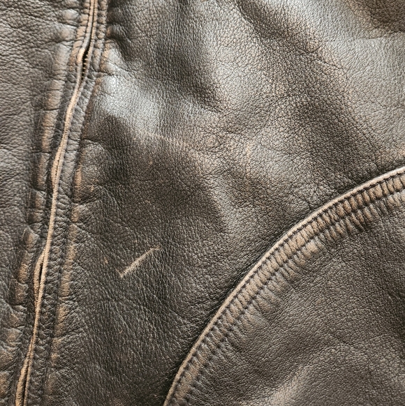 The Territory Ahead Vintage Men's Heavy Black Leather Bomber Jacket - Size XXL - Picture 3 of 14